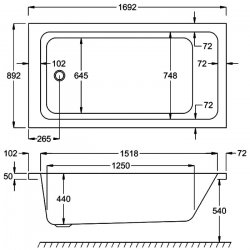 Carron Quantum SE 1700 x 900mm Acrylic Bath