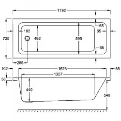 Carron Quantum SE 1800 x 725mm Acrylic Bath