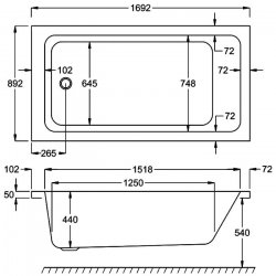 Carron Quantum SE 1700 x 900mm Carronite Bath