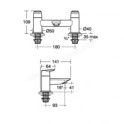 Ideal Standard Tesi 2 Hole Dual Control Bath Filler