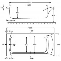 Carron Sigma SE 1900 x 900mm Carronite Bath