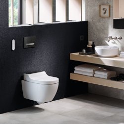 Geberit AquaClean Tuma Comfort WC Complete Solution with Wall Hung WC (Black Glass)