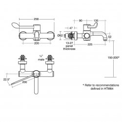 Armitage Shanks Markwik 21+ Panel Mounted Thermostatic Basin Mixer