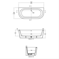 Ideal Standard Adapto D-Shape Double Ended Bath