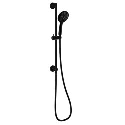 RAK Black Round Slide Rail Kit With 3 Function Shower Handset And Integral Wall Outlet