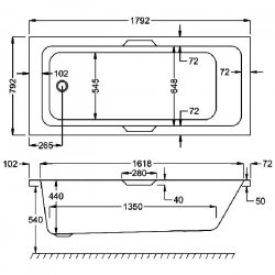 Carron Quantum Integra 1800 x 800mm Carronite Bath