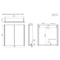 Essential Sleek 600 x 650mm Mirrored Double Door Cabinet