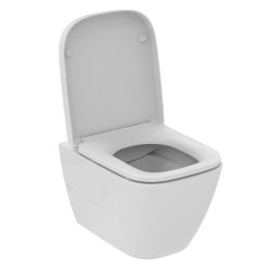 Ideal Standard i.life S Compact Wall Hung Toilet + Concealed WC Cistern with Wall Hung Frame & Silk Black Flushplate