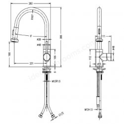 RAK Madrid Pull Out Side Lever Kitchen Sink Mixer Tap