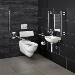 Armitage Shanks Contour 21 Doc M Wall Mounted Pack with Chrome Rails - Right Hand