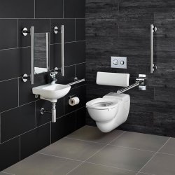 Armitage Shanks Contour 21 Doc M Wall Mounted Pack with Chrome Rails - Left Hand