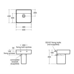 Ideal Standard Strada II 500mm 0 Tap Hole Basin