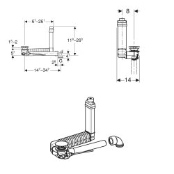 Geberit Clou Basin Space Saving Drain with Lever Actuation