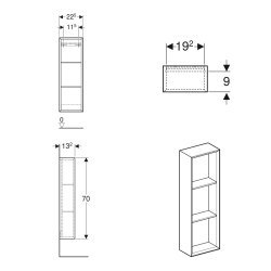 Geberit VariForm 700mm Shelf Unit - White