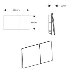 Geberit Sigma 70 Stainless Steel Dual Flush Plate - Matt White