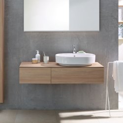 Geberit VariForm 1350mm Two Drawer Cabinet for Lay-On Basin - Oak