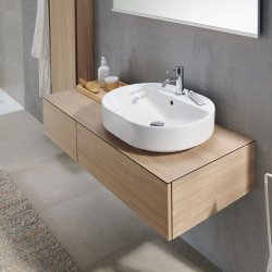 Geberit VariForm 1350mm Two Drawer Cabinet for Lay-On Basin - Oak