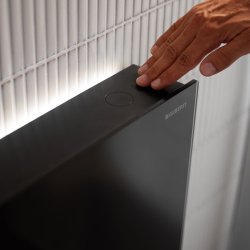 Geberit Monolith Plus for Wall Hung WC (114cm) - Black Glass / Black Chrome