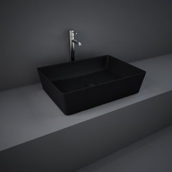 RAK-Feeling 50cm Rectangular Countertop Basin in Matt Black