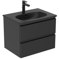 Ideal Standard Tesi Silk Black 60cm 2 Drawer Vanity Unit