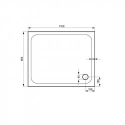 Kudos Kstone 1100 x 900mm Rectangular Shower Tray
