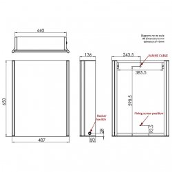 Essential Sleek 440 x 650mm Mirrored Single Door Cabinet