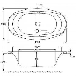 Carron Celsius Oval 1900 x 1000mm Bath