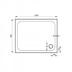 Kudos Kstone 1000 x 800mm Rectangular Shower Tray