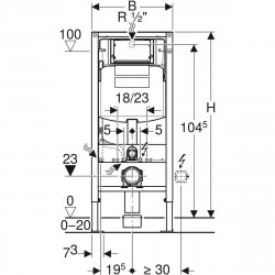 Geberit Duofix 112cm Wall Hung WC Frame with Sigma 12cm Cistern