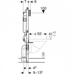 Geberit Duofix 112cm Wall Hung WC Frame with Sigma 12cm Cistern