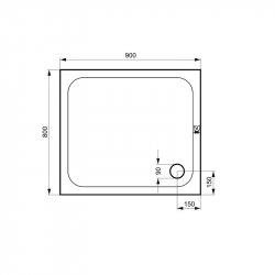 Kudos Kstone 900 x 800mm Rectangular Shower Tray