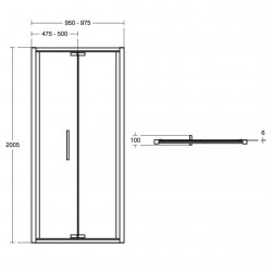 Ideal Standard i.life 1000mm Bi-Fold Door