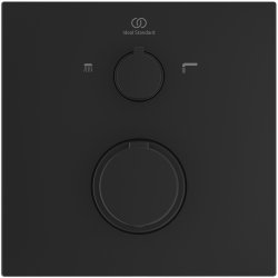 Ideal Standard Ceratherm C100 Built-In Square Thermostatic 2 Outlet Silk Black Shower Mixer