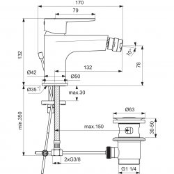 Ideal Standard Cerafine O Single Lever Silk Black Bidet Mixer