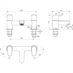 Ideal Standard Cerafine O Dual Control Silk Black Bath Filler