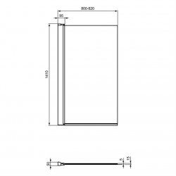 Ideal Standard Connect 2 Angle Silver Bath Screen