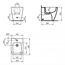 Ideal Standard i.life S Compact Back to Wall Bidet