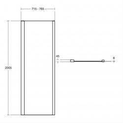 Ideal Standard i.life 1000mm Bright Silver Pivot Door