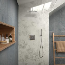 Ideal Standard Ceratherm C100 Built-In Thermostatic Chrome Square Shower Pack