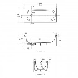 Ideal Standard i.life 160 x 70cm Idealform Bath