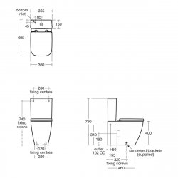 Ideal Standard i.life S Compact Close Coupled Back to Wall WC