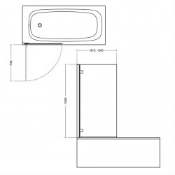 Ideal Standard i.life 815mm Left Hand Hinged Bath Screen