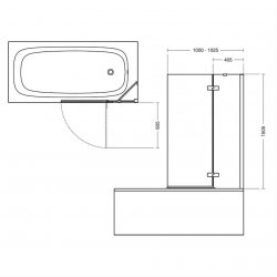 Ideal Standard i.life 1000mm Right Hand Fixed and Hinged Bath Screen