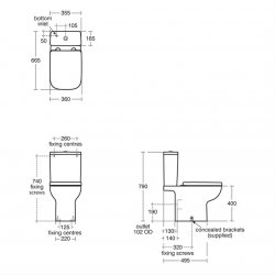 Ideal Standard i.life Close Coupled Open Back Toilet