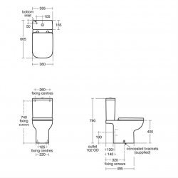 Ideal Standard i.life Close Coupled Open Back WC