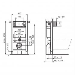 Ideal Standard Prosys 820mm Mechanical Wall Hung Toilet Frame