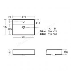 Ideal Standard Strada 60cm Vessel Countertop Basin