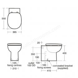 Ideal Standard Studio Back to Wall Toilet