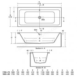 Ideal Standard Tempo Cube 170 x 75cm Double Ended Bath