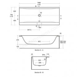 Ideal Standard Concept 170 x 75cm Double Ended Bath